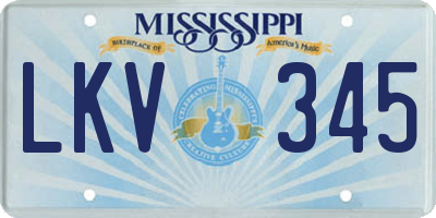 MS license plate LKV345