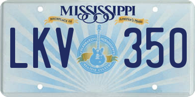 MS license plate LKV350