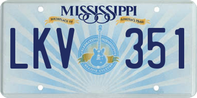 MS license plate LKV351