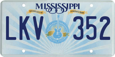 MS license plate LKV352