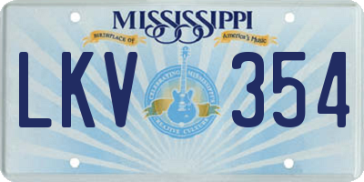 MS license plate LKV354