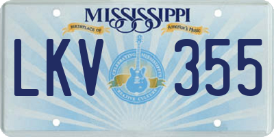 MS license plate LKV355