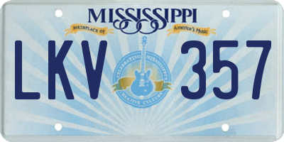MS license plate LKV357