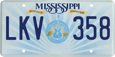 MS license plate LKV358