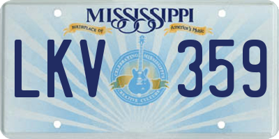 MS license plate LKV359