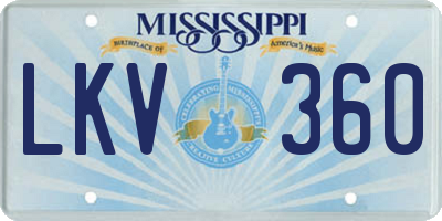 MS license plate LKV360