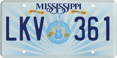 MS license plate LKV361