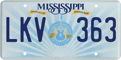 MS license plate LKV363