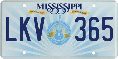 MS license plate LKV365