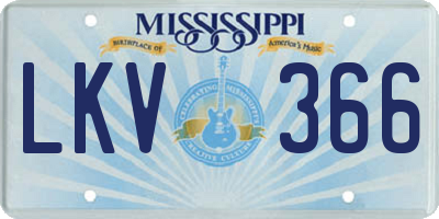 MS license plate LKV366