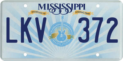 MS license plate LKV372