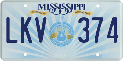 MS license plate LKV374