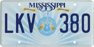 MS license plate LKV380