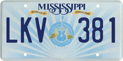 MS license plate LKV381