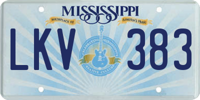 MS license plate LKV383