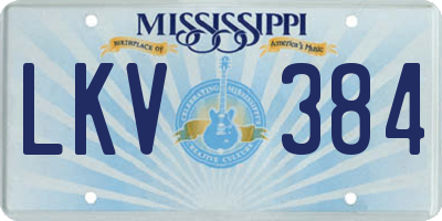 MS license plate LKV384