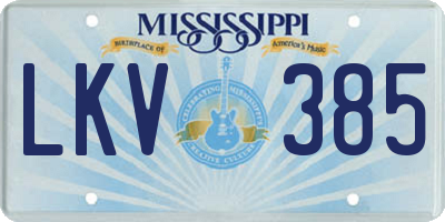 MS license plate LKV385