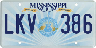 MS license plate LKV386