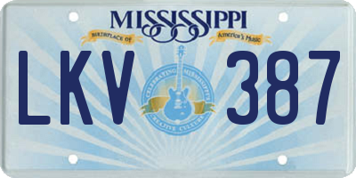 MS license plate LKV387