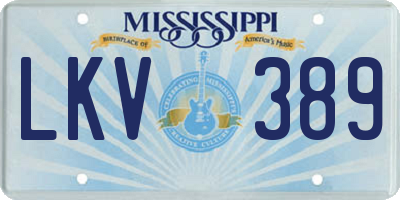 MS license plate LKV389