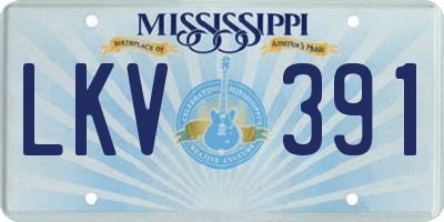 MS license plate LKV391