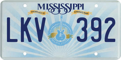MS license plate LKV392