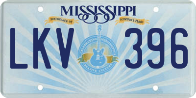 MS license plate LKV396