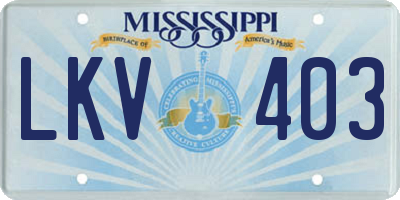 MS license plate LKV403