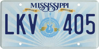 MS license plate LKV405