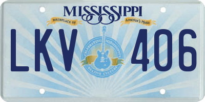 MS license plate LKV406