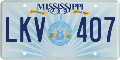 MS license plate LKV407