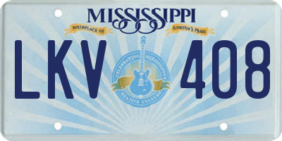 MS license plate LKV408