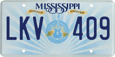 MS license plate LKV409