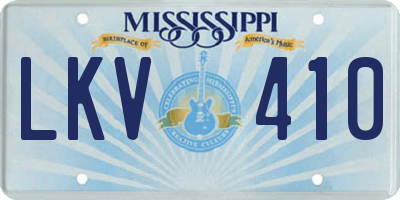 MS license plate LKV410