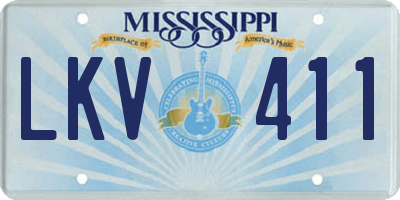 MS license plate LKV411