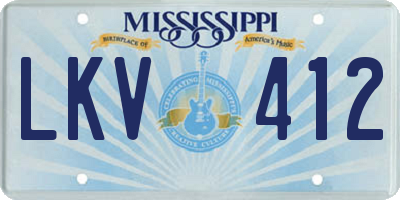 MS license plate LKV412