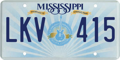 MS license plate LKV415