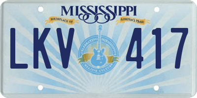 MS license plate LKV417