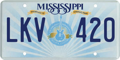 MS license plate LKV420