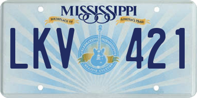 MS license plate LKV421