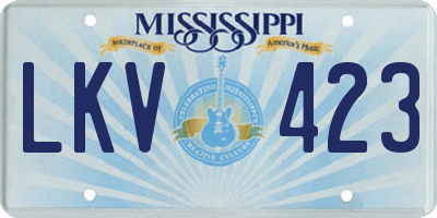 MS license plate LKV423