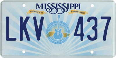 MS license plate LKV437