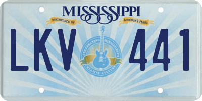 MS license plate LKV441