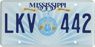 MS license plate LKV442