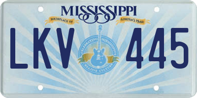 MS license plate LKV445
