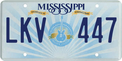 MS license plate LKV447