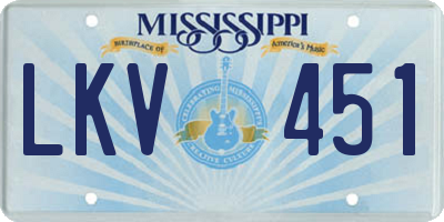 MS license plate LKV451