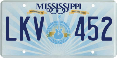 MS license plate LKV452