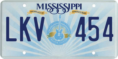 MS license plate LKV454