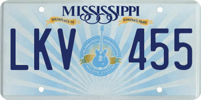 MS license plate LKV455